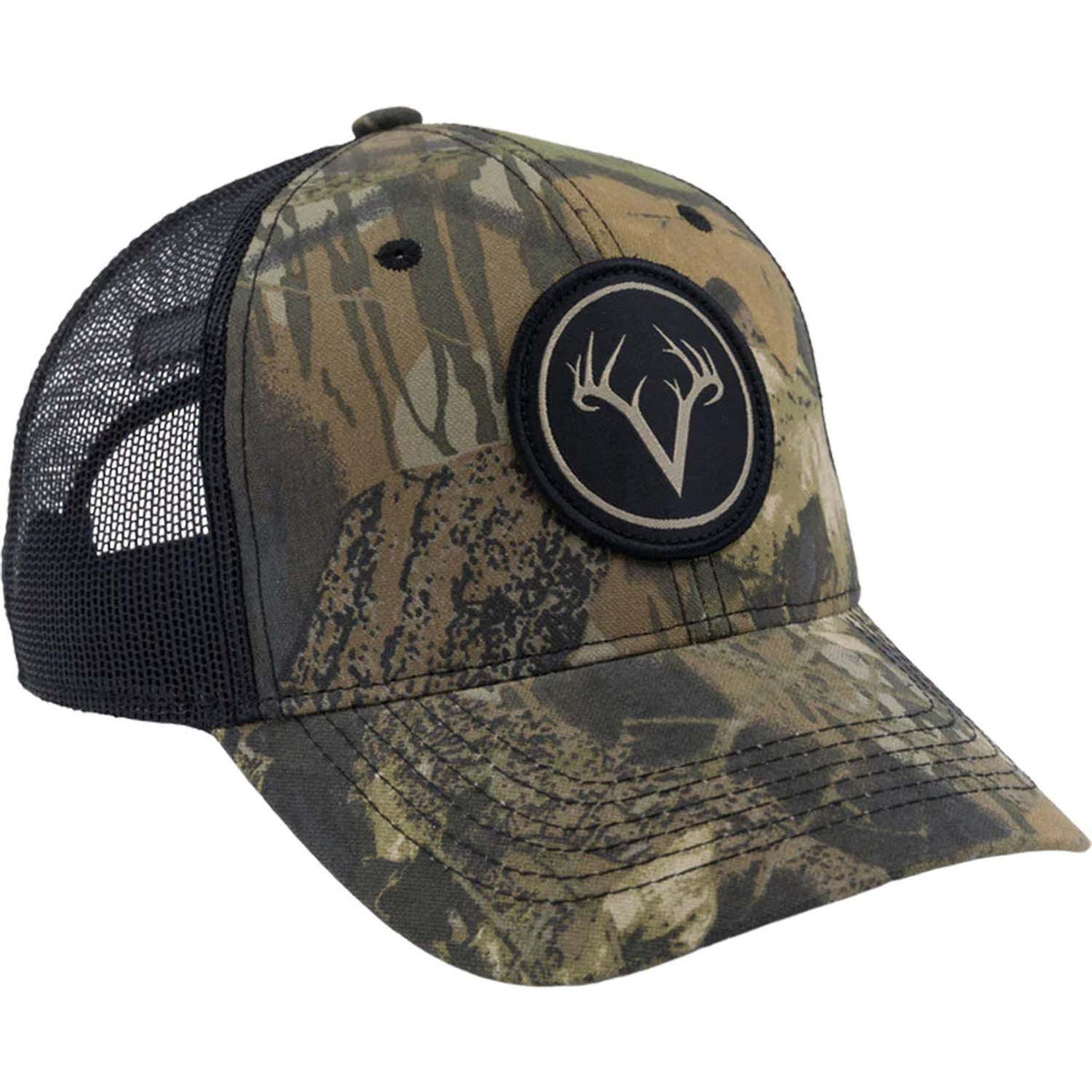 Image of the Drake Non-Typical Mesh Back Patch Logo Cap in Mossy Oak Original Break Up