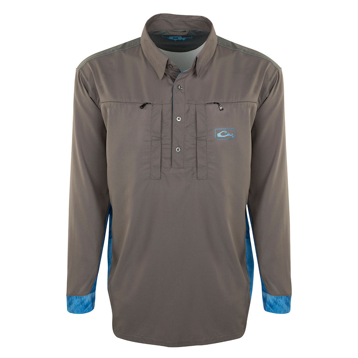 Drake Shield 4 UPF 50+ Cast-Away Performance Shirt Image in Dolphin