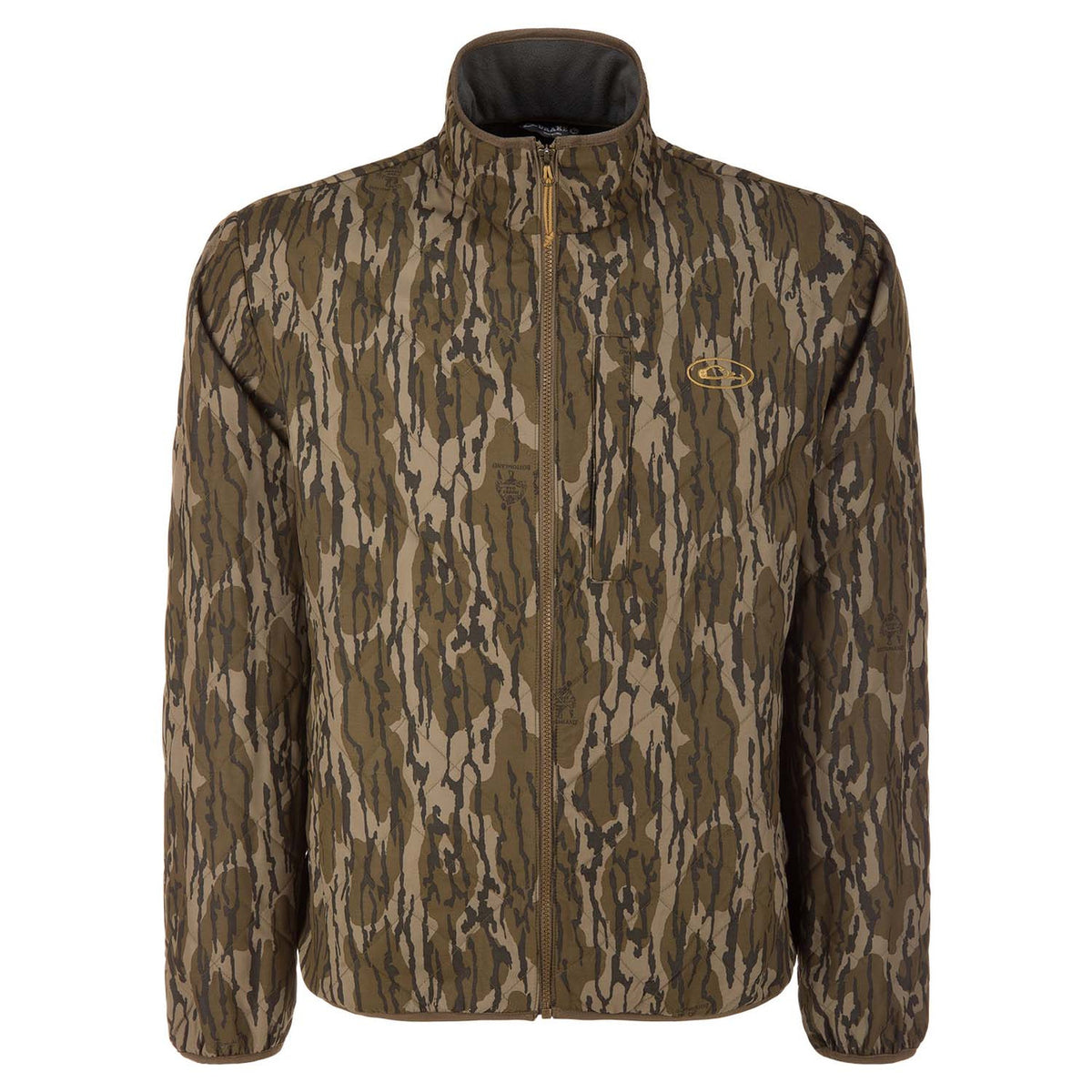 Image of the Drake Waterfowl Delta Quilted Jacket in Mossy Oak Original Bottomand