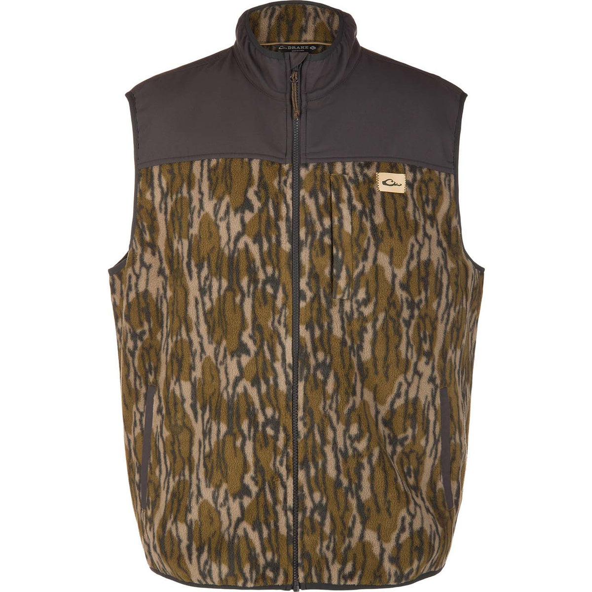 Image of the Drake Camp Fleece Vest in Mossy Oak Original Bottomland