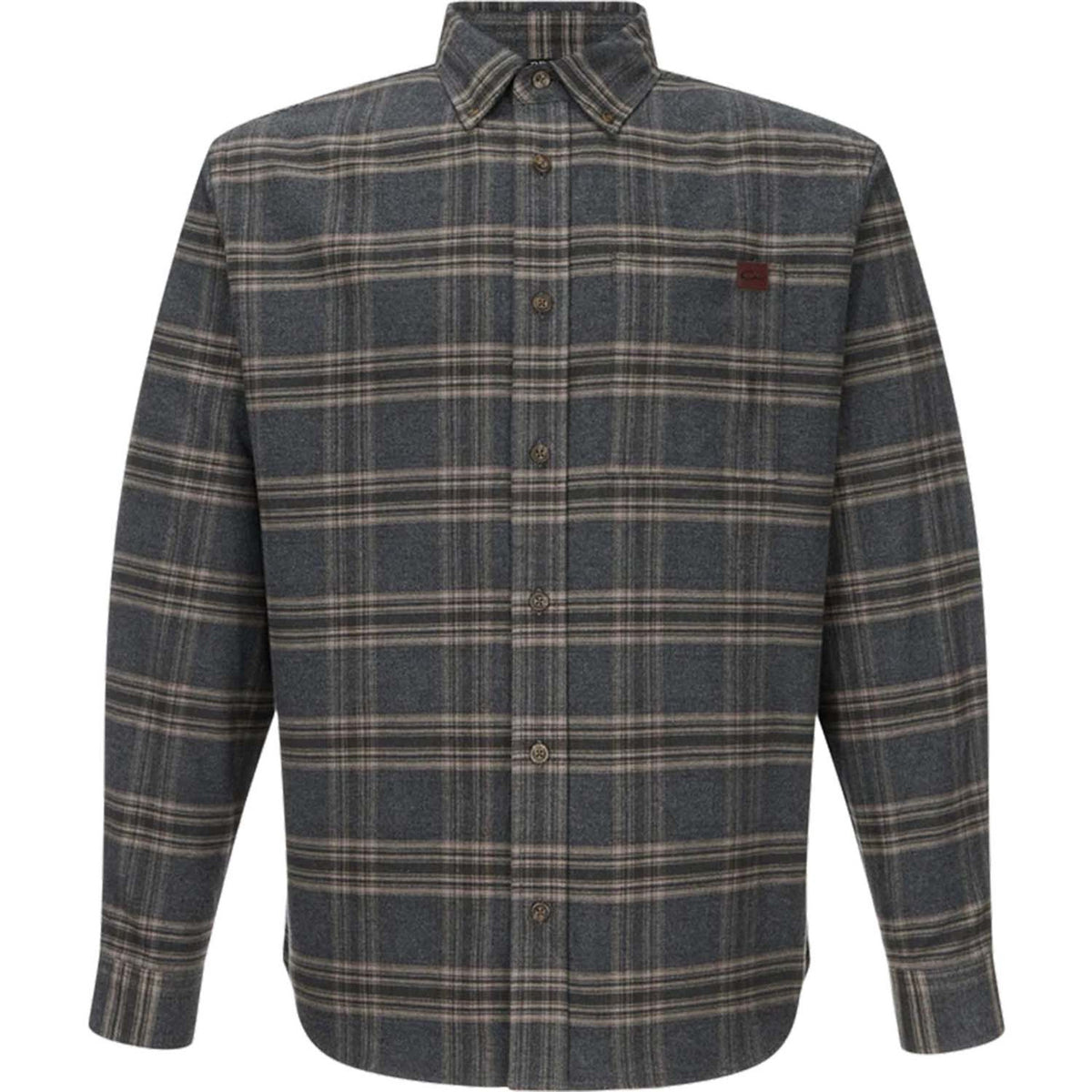 Image of the Drake Waterfowl Autumn Flannel Long Sleeve Shirt in Unexplored Black