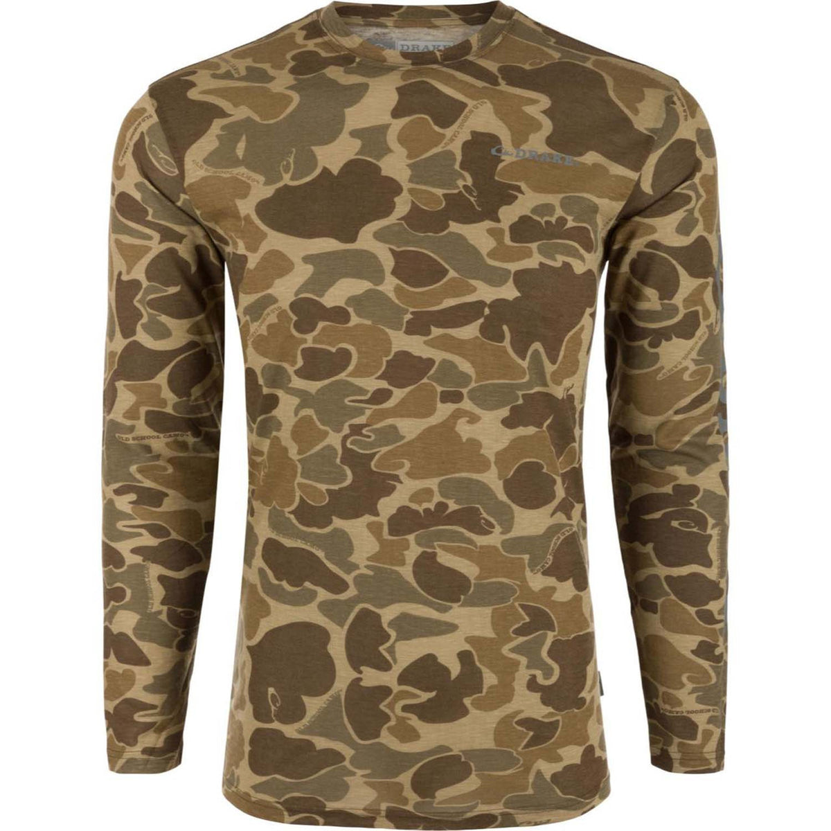 Drake Hunter Creek Bamboo Old School Crew Long Sleeve - Old School Timber