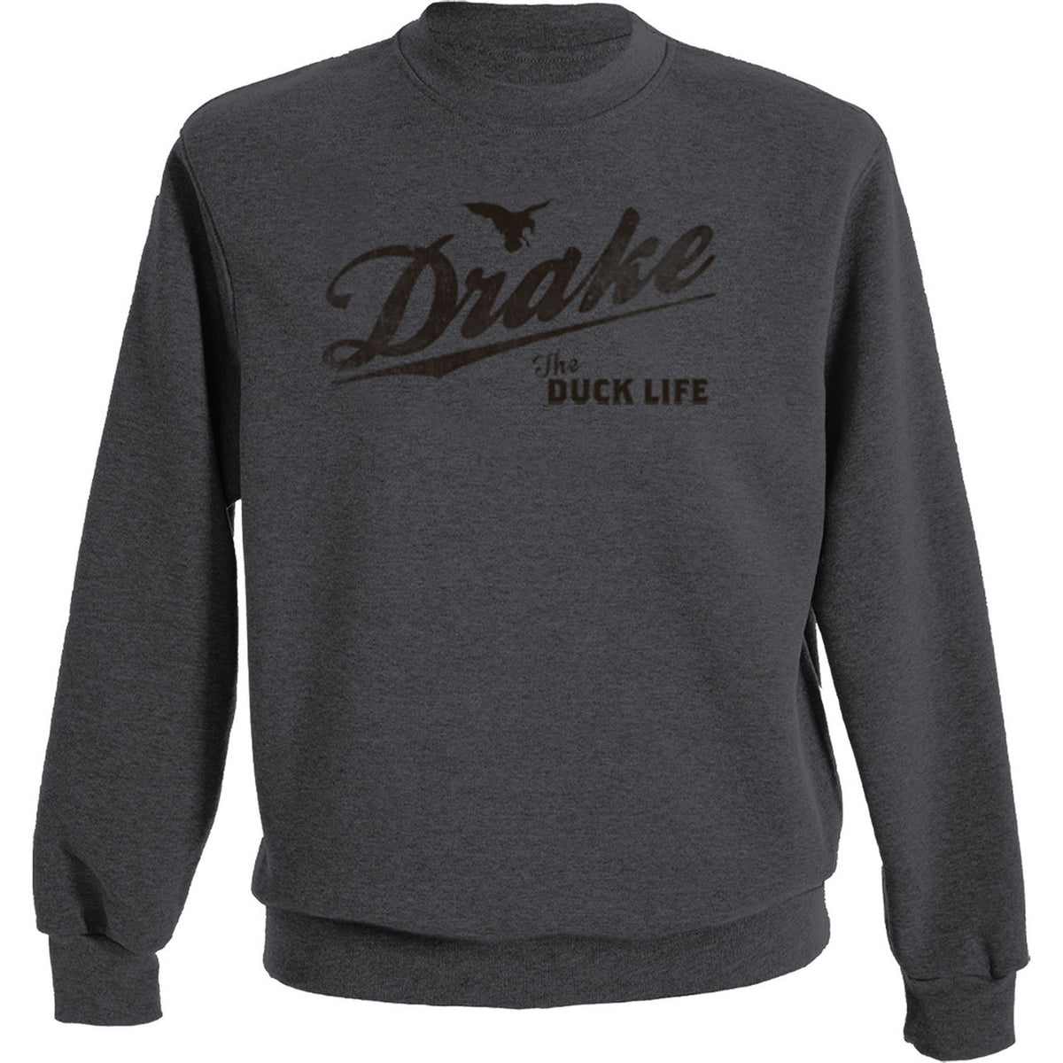 Drake Waterfowl Drake Life Graphic Crew Sweatshirt Image in Charcoal Heather