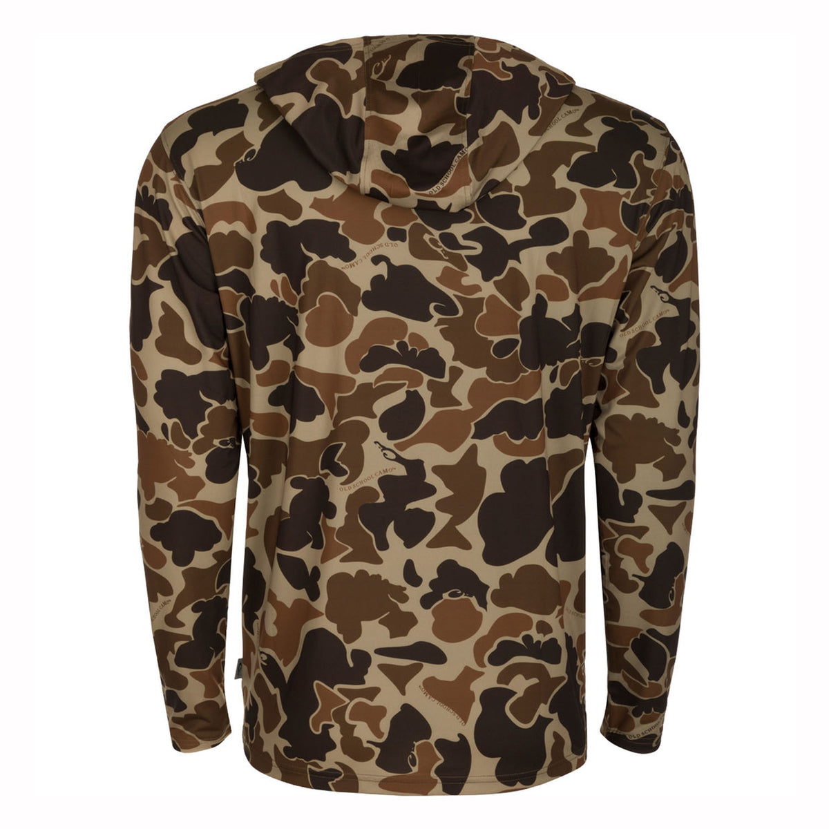 Drake Youth Long Sleeve Performance Hoodie Back Image in Old School