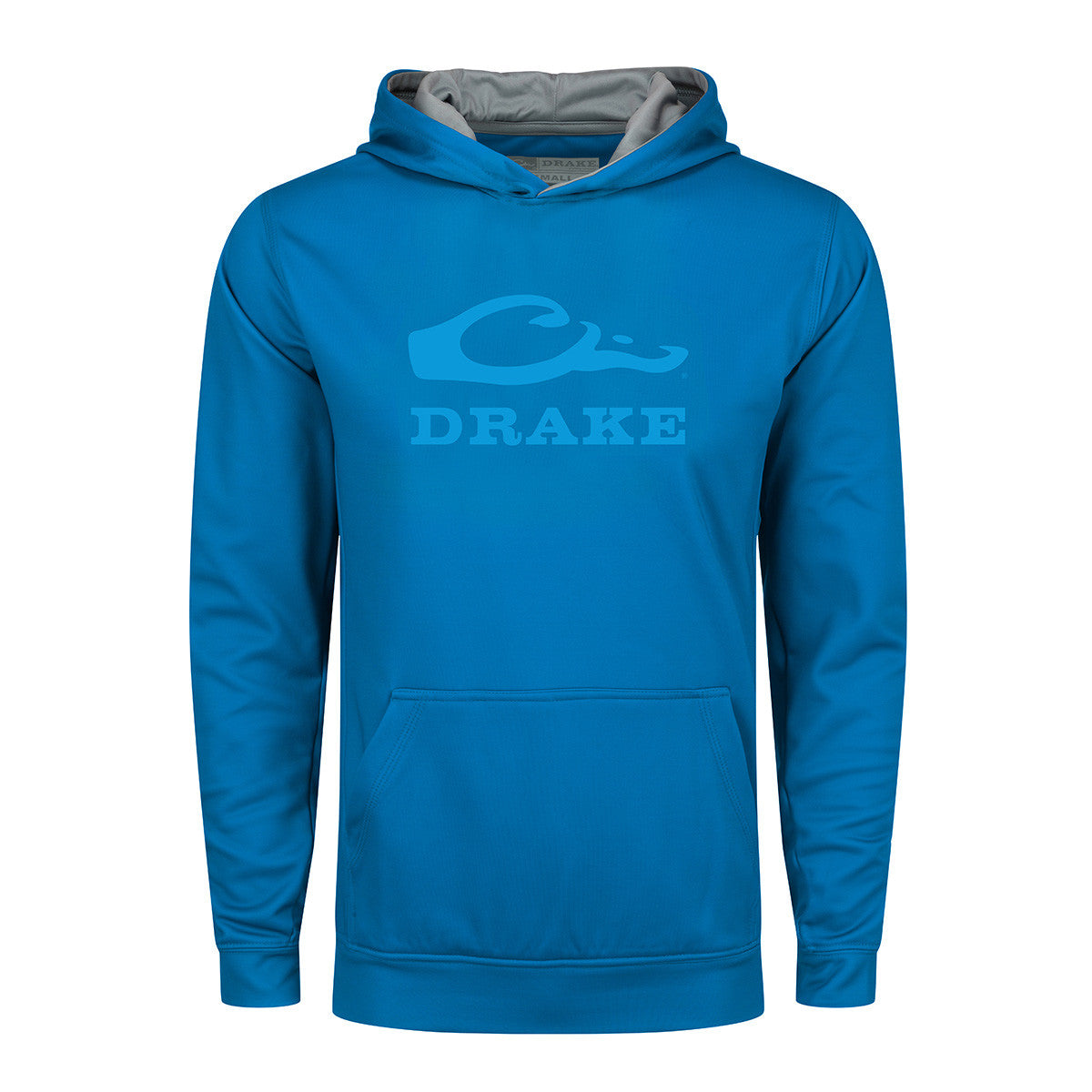 Drake Youth Performance Stacked Hoodie image in Brilliant Blue