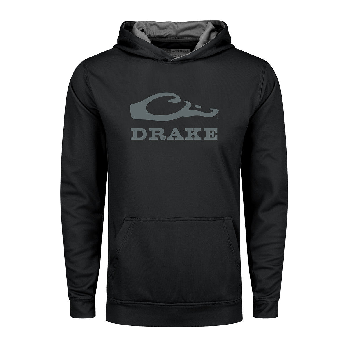 Drake Youth Performance Stacked Hoodie image in Caviar Black