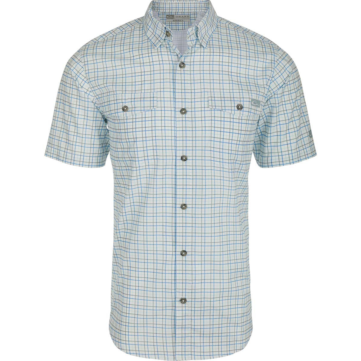 Frat Button Down Tattersall Short-Sleeve Shirt - Monument Grey