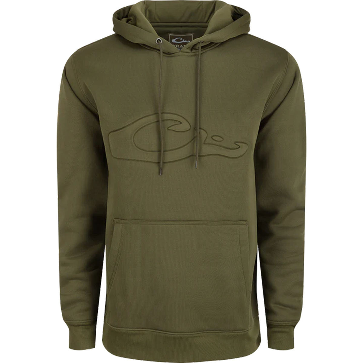 Drake The Back Eddy Embossed Solid Hoodie - Kalamata Olive