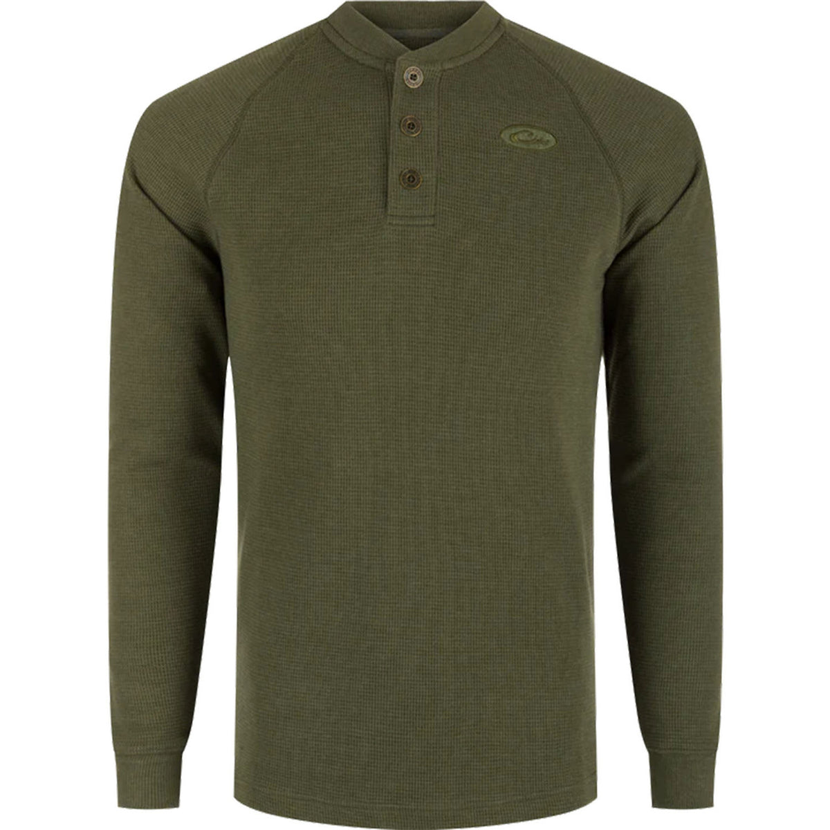 Drake Weston Lakes Waffle Henley Long Sleeve - Kalamata Heather image