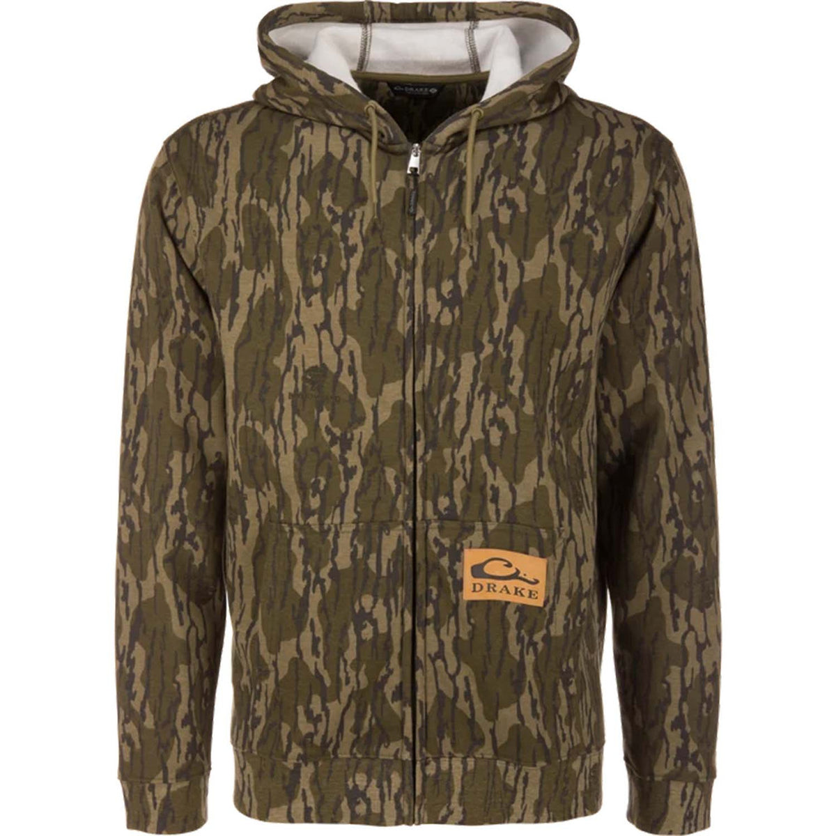 Image of the Drake Three End Full Zip Work Hoodie in Mossy Oak Original Bottomland