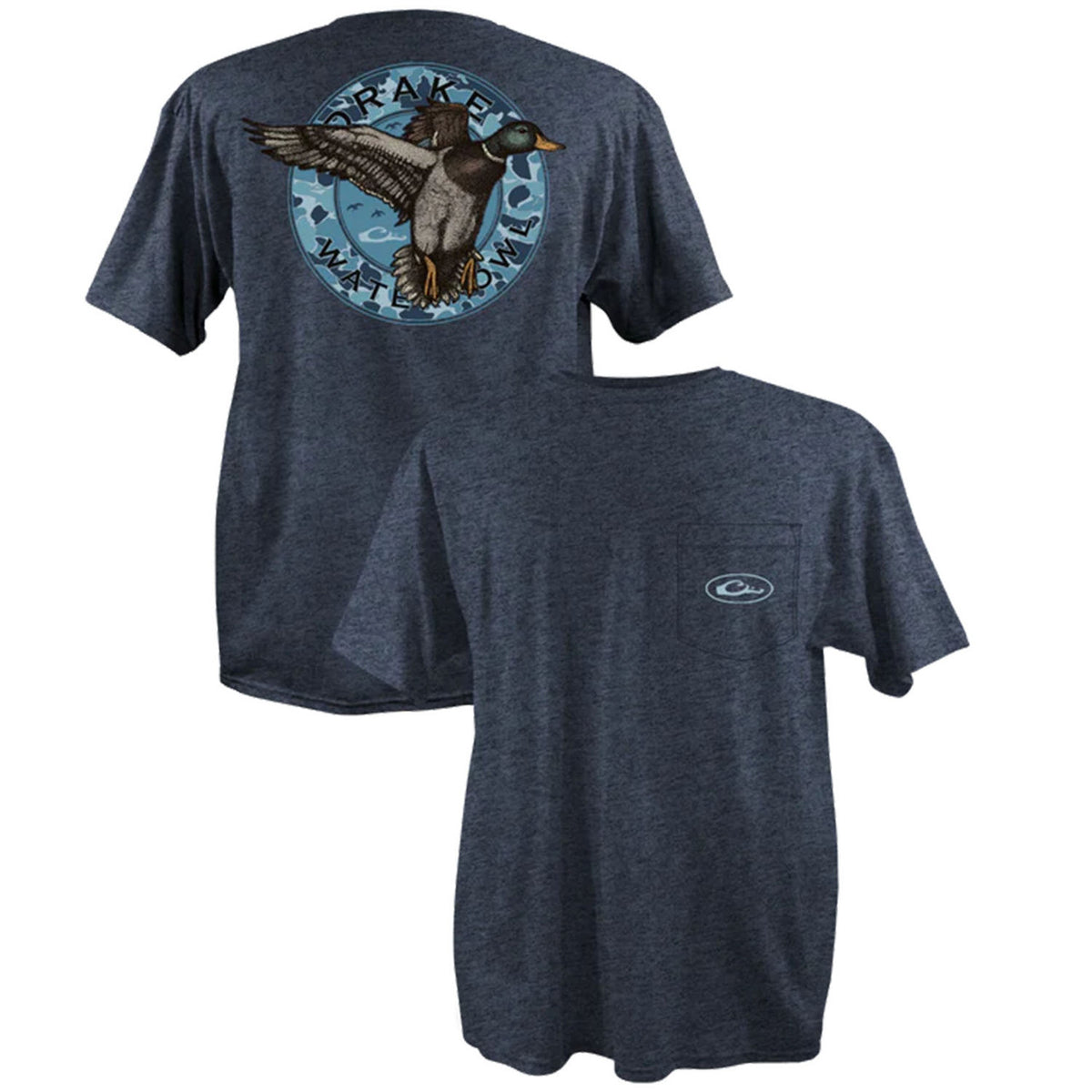 Drake Circle Mallard T-Shirt Indigo Heather image