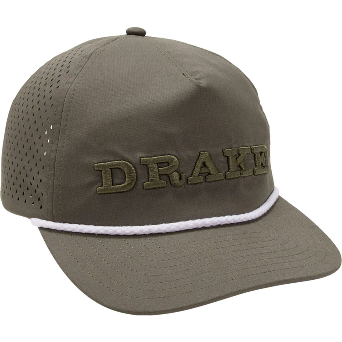 image of Drake Perforated Flatbill Roper Cap in Crocodile.