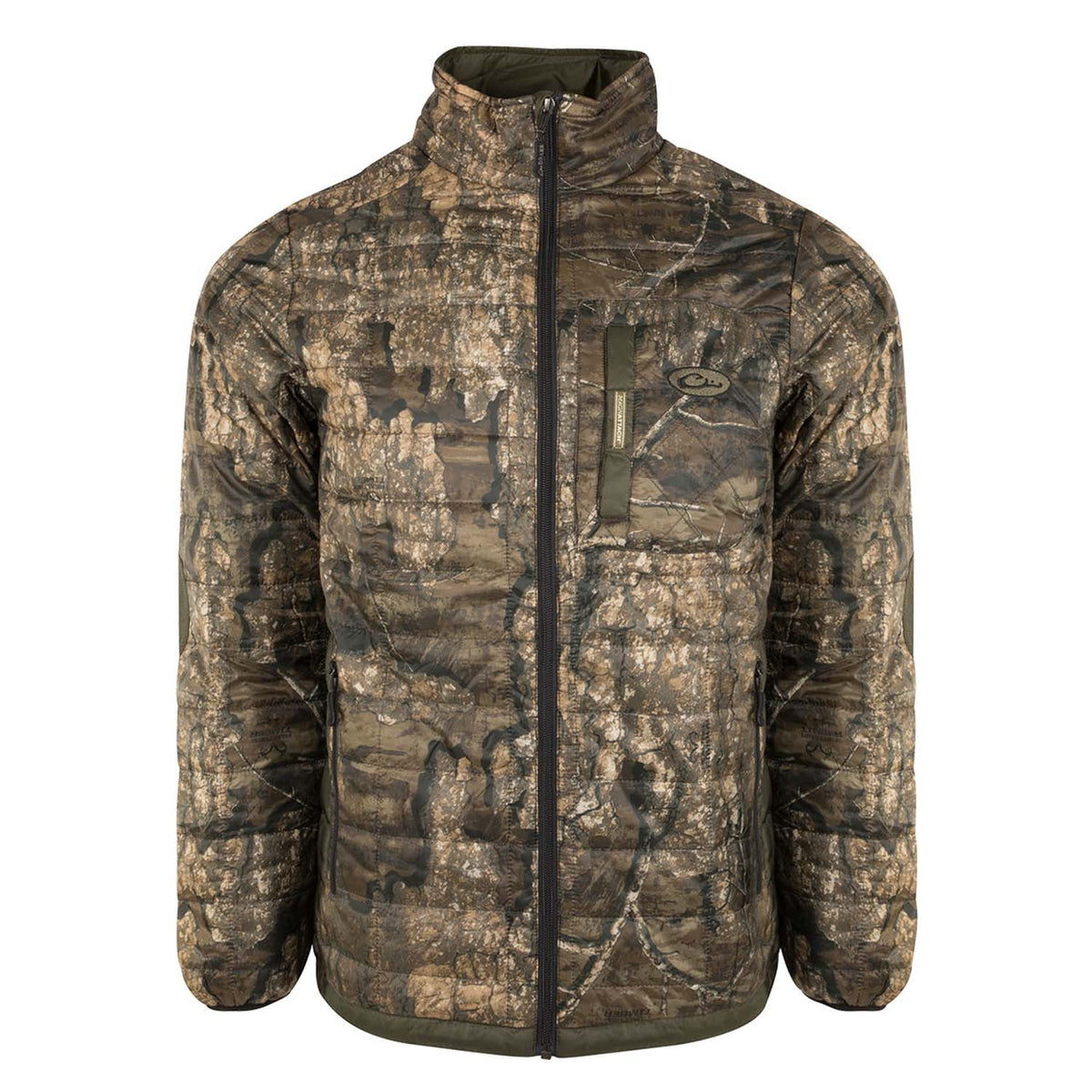 Drake Waterfowl MST Synthetic Down Pac-Jacket Front Image in Realtree Timber