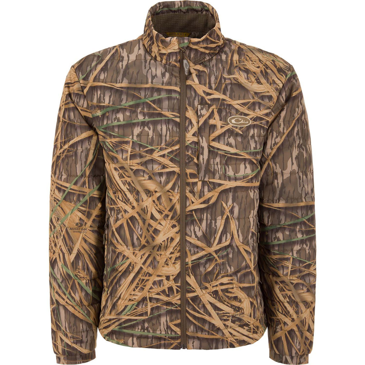 Drake Waterfowl MST Synthetic Down Pack Jacket Image in Mossy Oak Original Shadow Grass