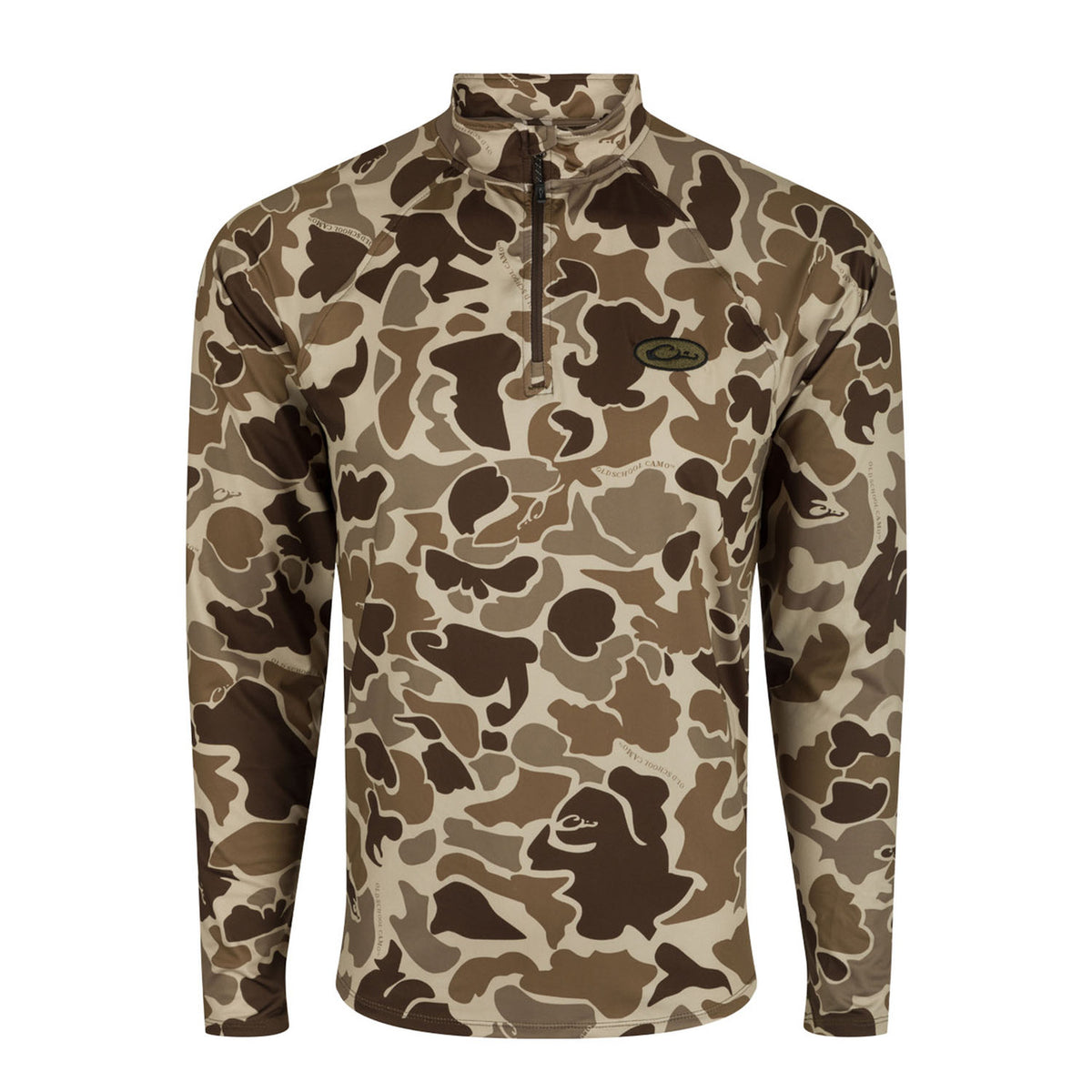 Drake Waterfowl EST Microlite 1/4-Zip Pullover Image in Old School Timber