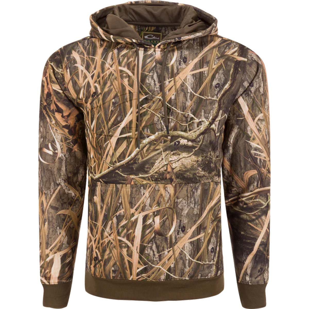 Drake Back Eddy Embossed Hoodie Image in Mossy Oak Habitat