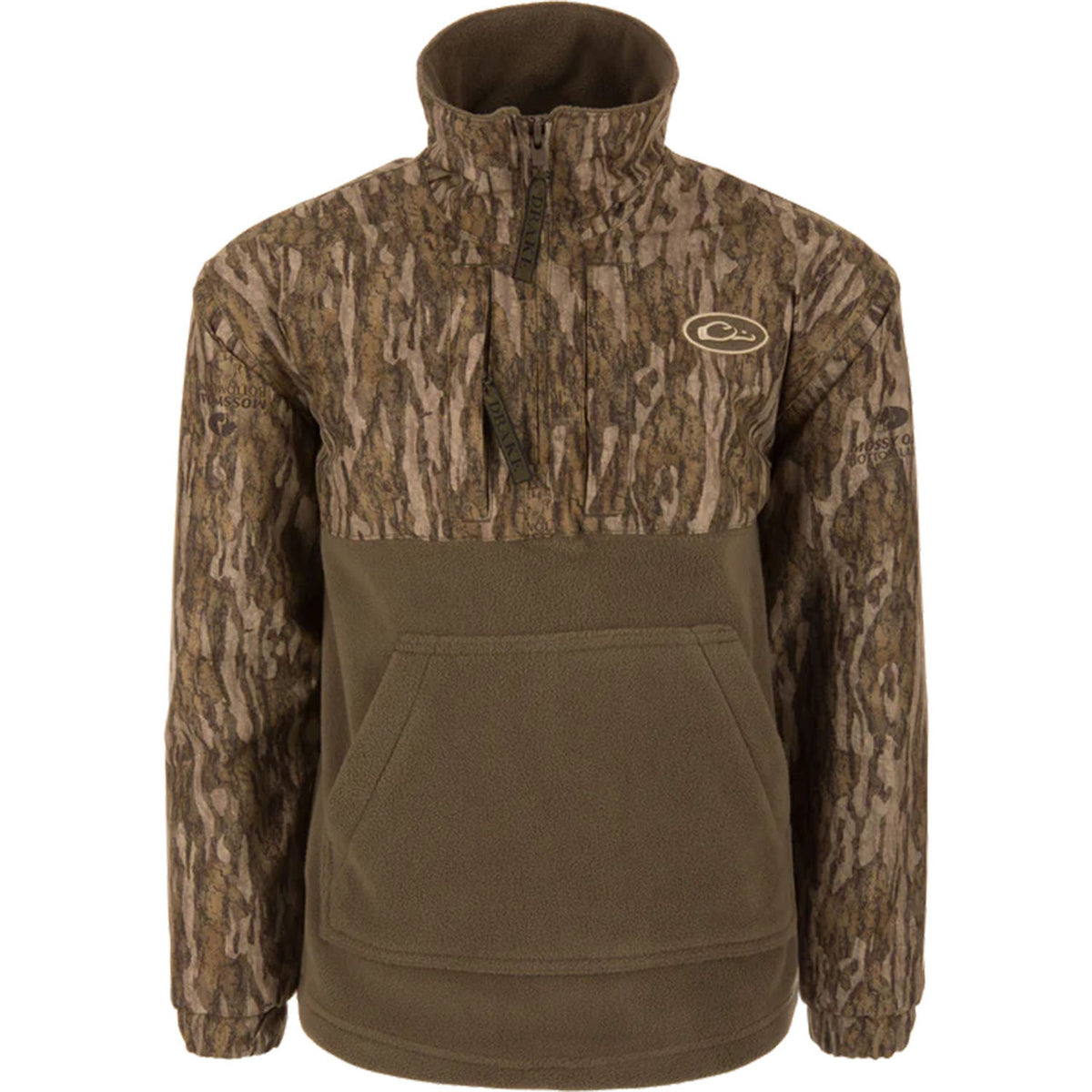 Drake Youth MST Eqwader 1/4 Zip Jacket image in Mossy Oak Bottomland