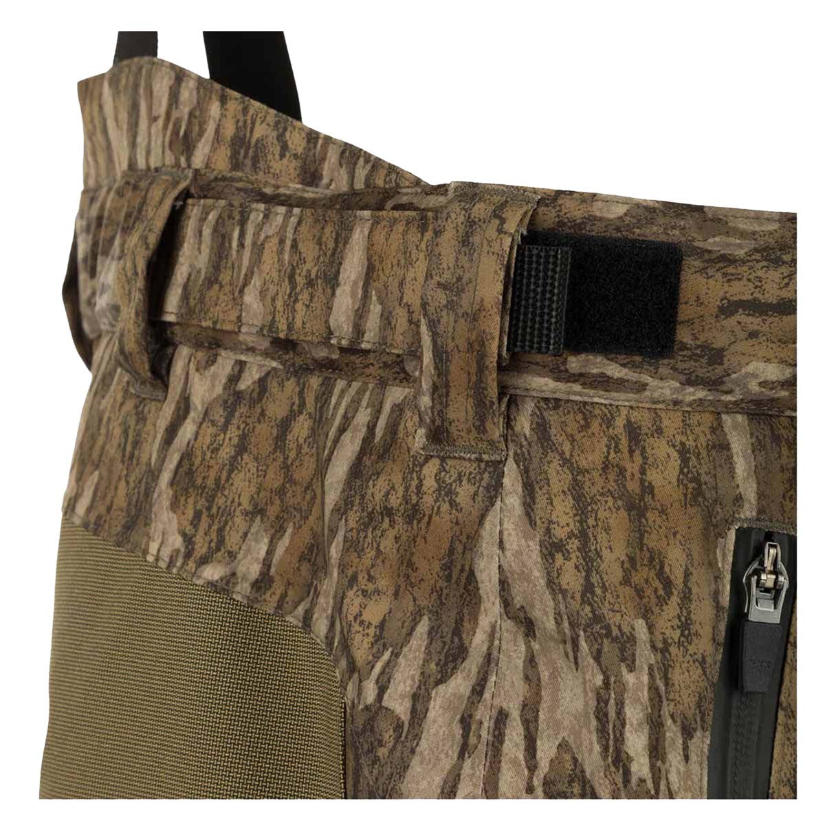Drake Waterfowl MST Waist-High Insulated Bibs Waist Image in Mossy Oak Bottomland