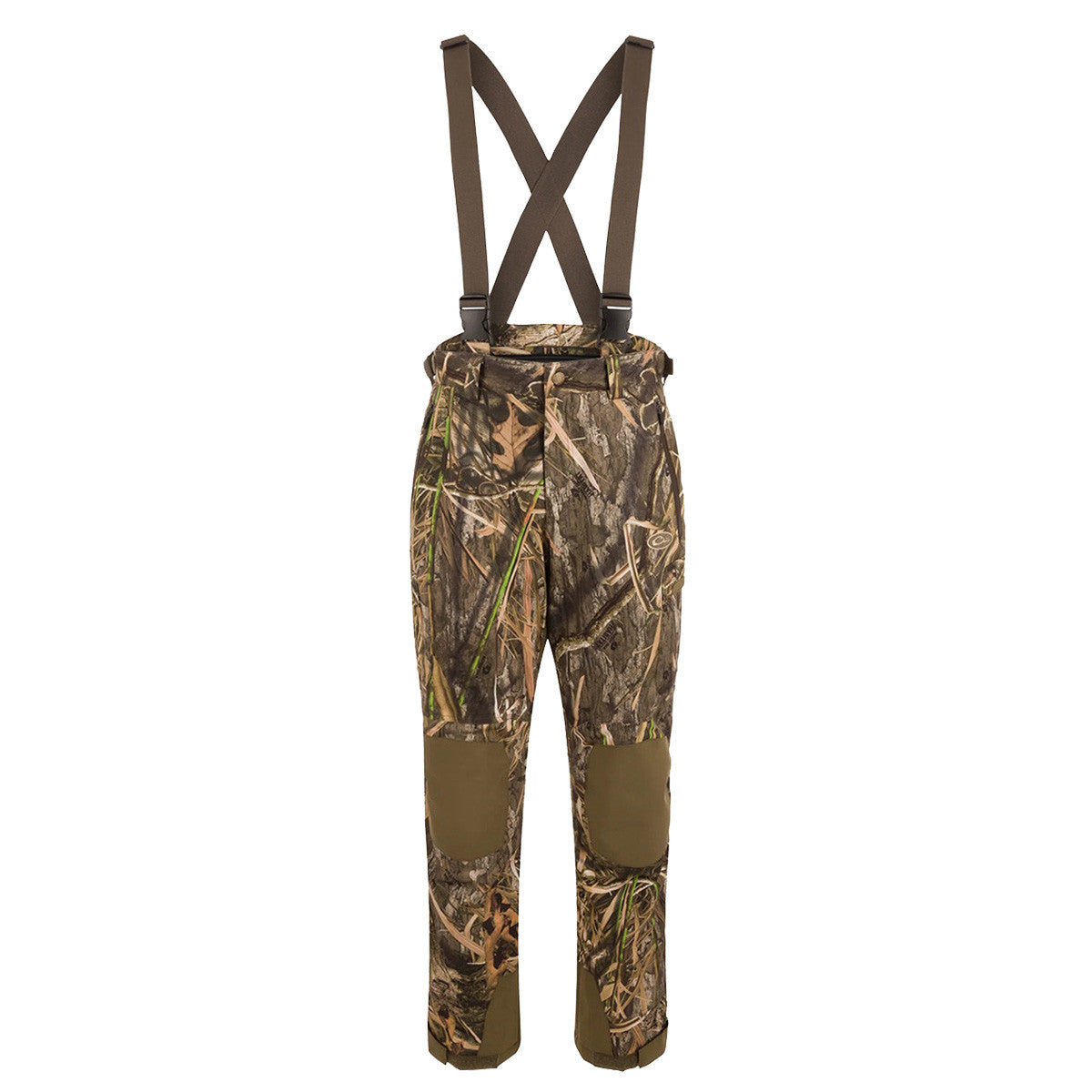 Drake Waterfowl MST Waist-High Insulated Bibs Image in Mossy Oak Habitat
