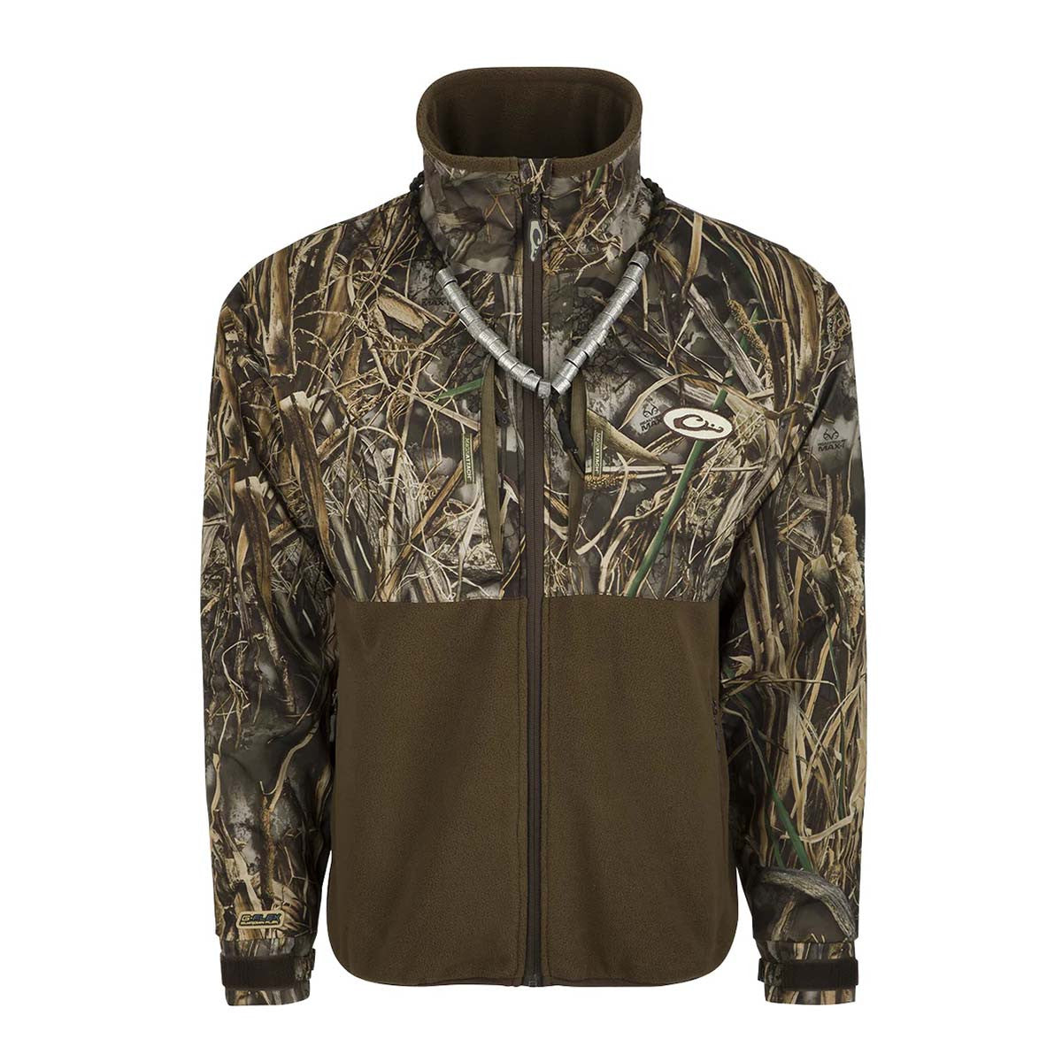 Drake Waterfowl MST Guardian Eqwader Flex Fleece Full-Zip Jacket Image in Realtree Max 7