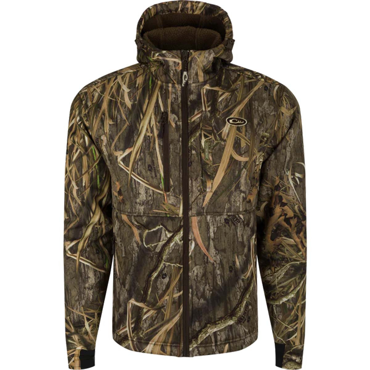 Drake MST Full Zip Hole Shot Hooded Windproof Eqwader - Mossy Oak Habitat
