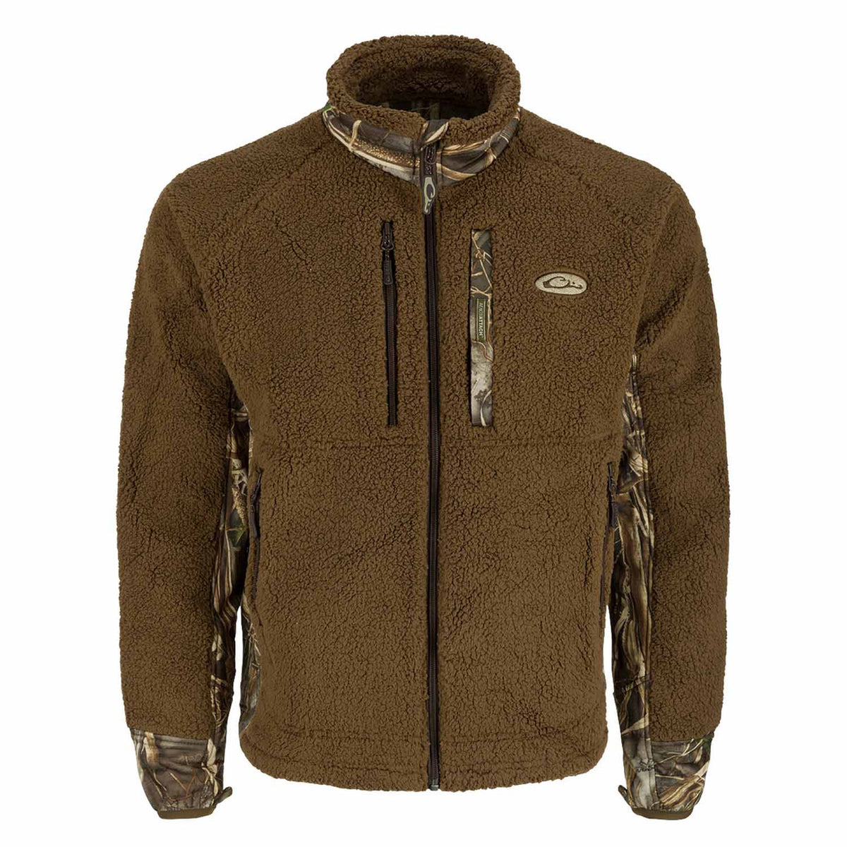 Drake Waterfowl MST Sherpa Fleece Hybrid Liner Full Zip Jacket Image in Realtree Max 7