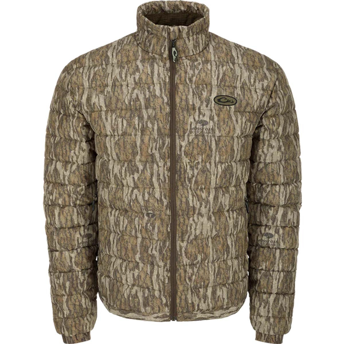 Drake LST Double Down Layering Full Zip Front Image - Mossy Oak Bottomland