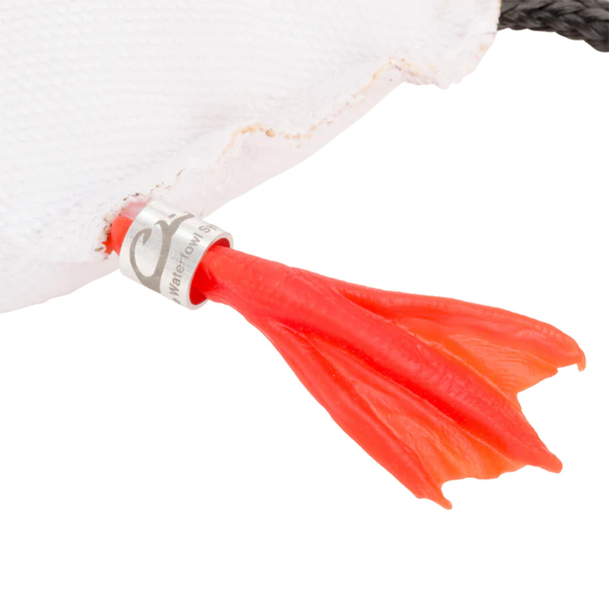 Drake Team Gun Dog Firehose Duck Training Bumper close up on foot image