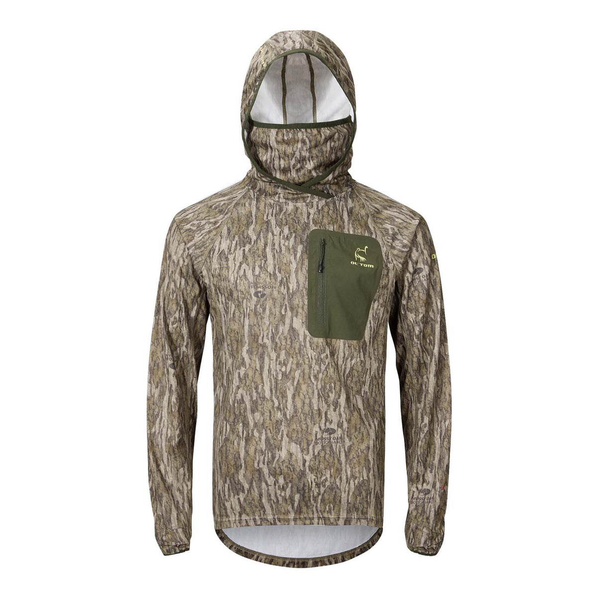 Image of the Drake Waterfowl Early Bird Gator Hoodie with Insect Repellent in Mossy Oak Bottomland