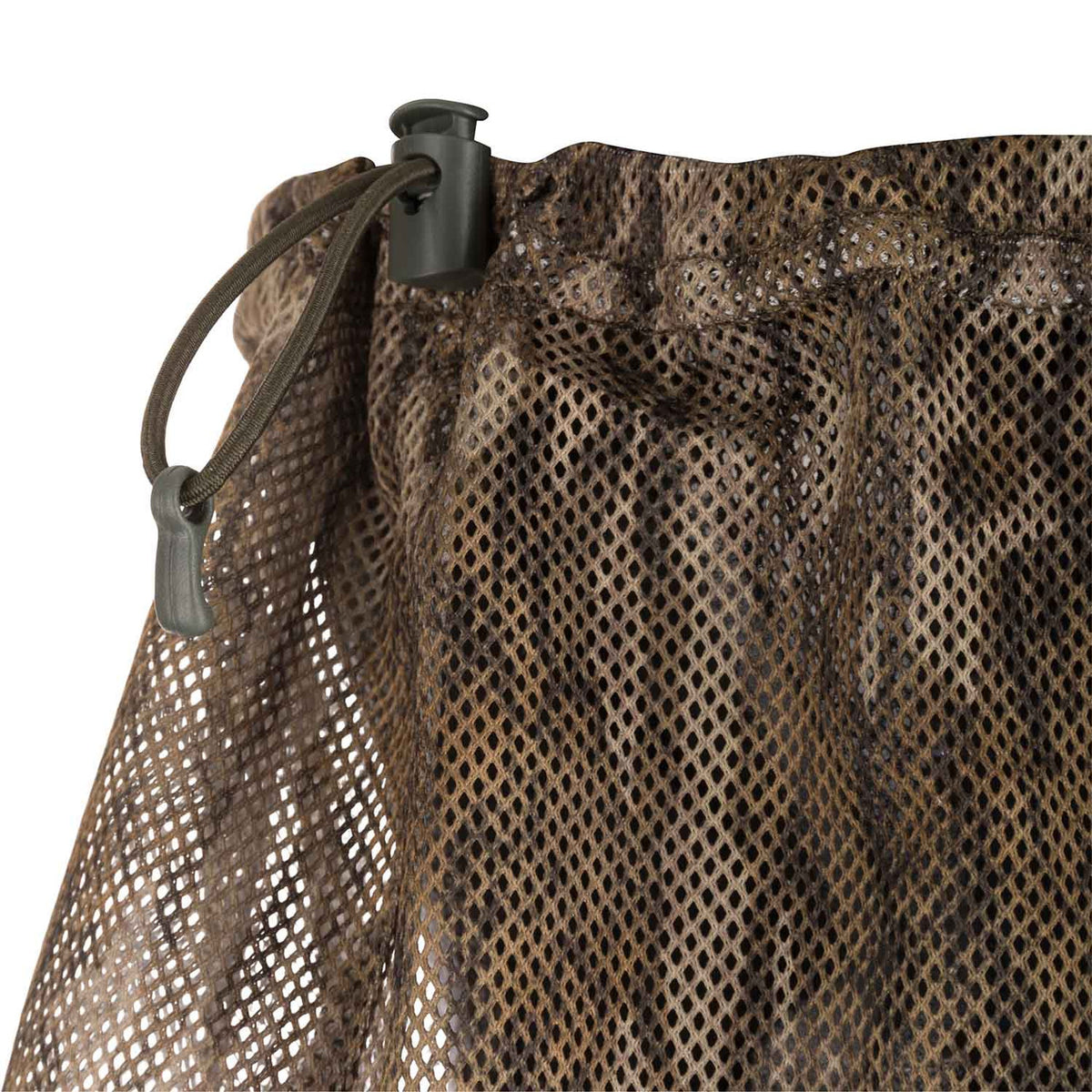 Drake Waterfowl Performance Mesh Half Mask Pull Cord Image in Mossy Oak Bottomland