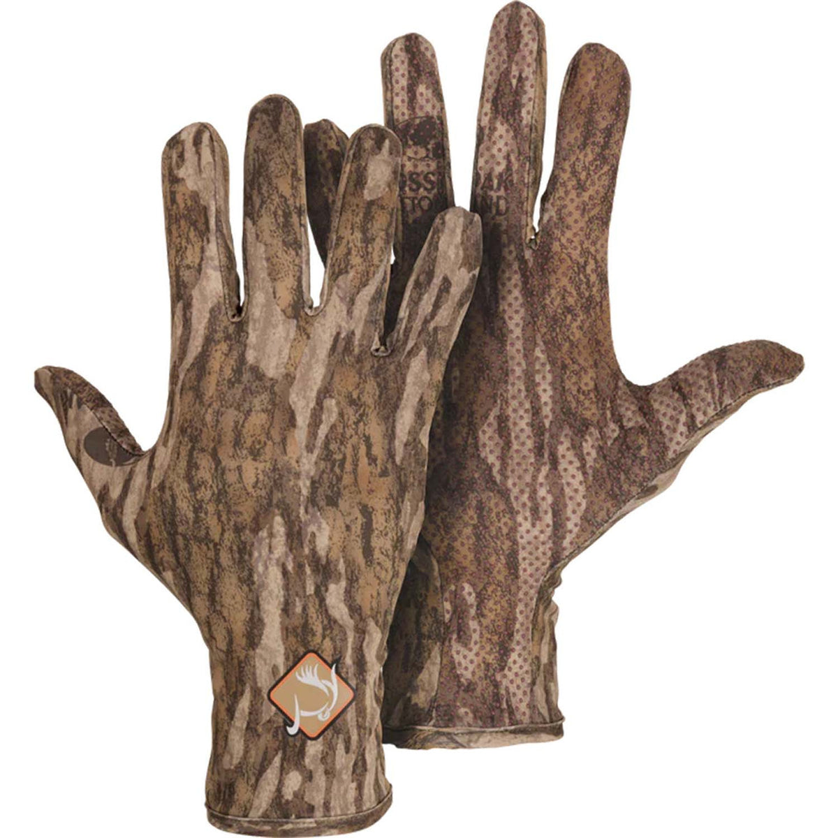 image of Drake Waterfowl Performance Turkey Gloves in Mossy Oak Bottomland.
