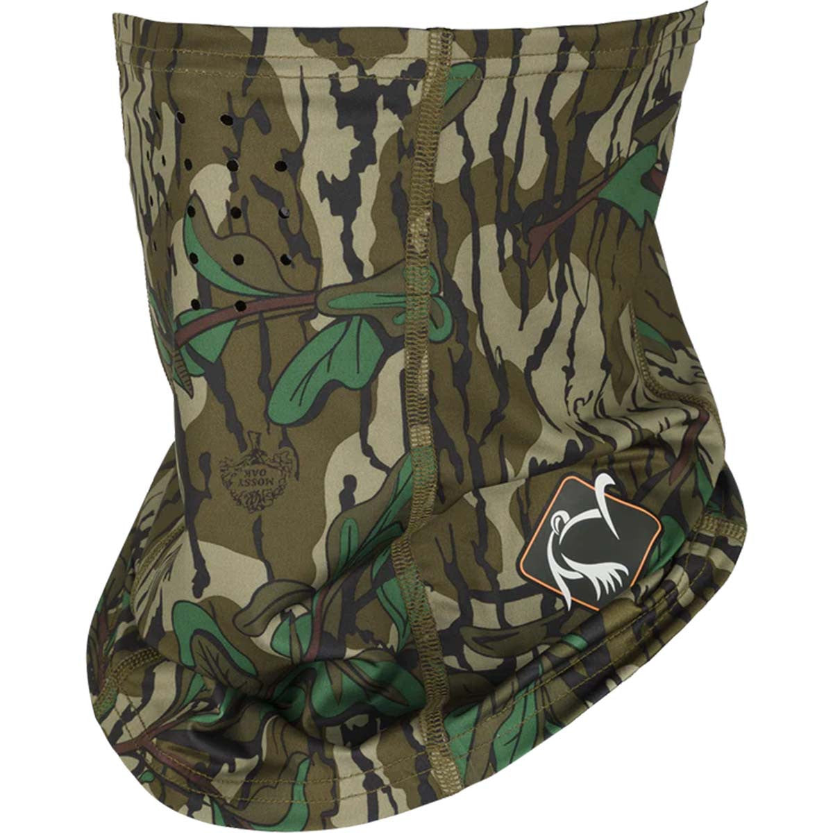 Drake Performance Half Face Mask Image in Mossy Oak Greenleaf Old School Green
