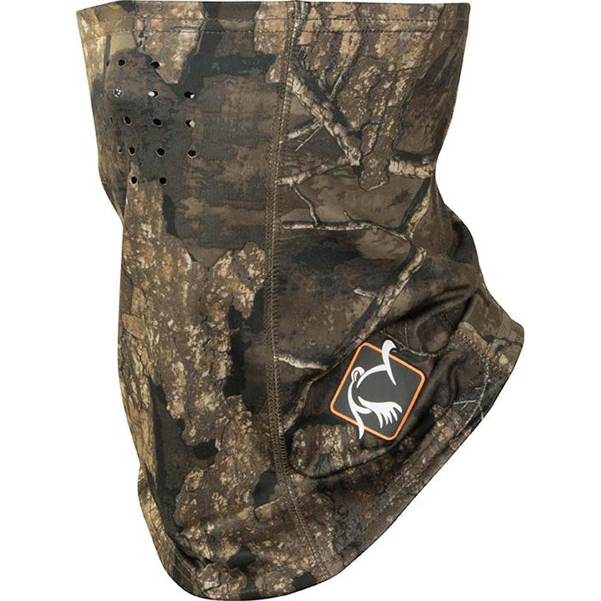 Drake Performance Half Face Mask Image in Realtree Timber Old School Green