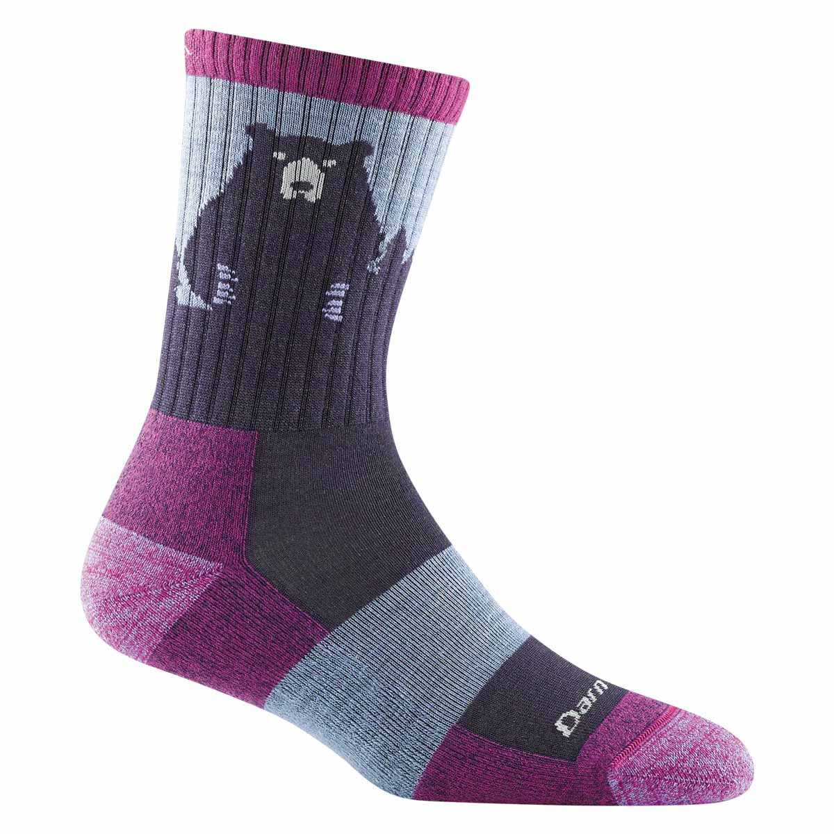 Darn Tough Women's Bear Town Micro Crew Lightweight With Cushion image in Purple
