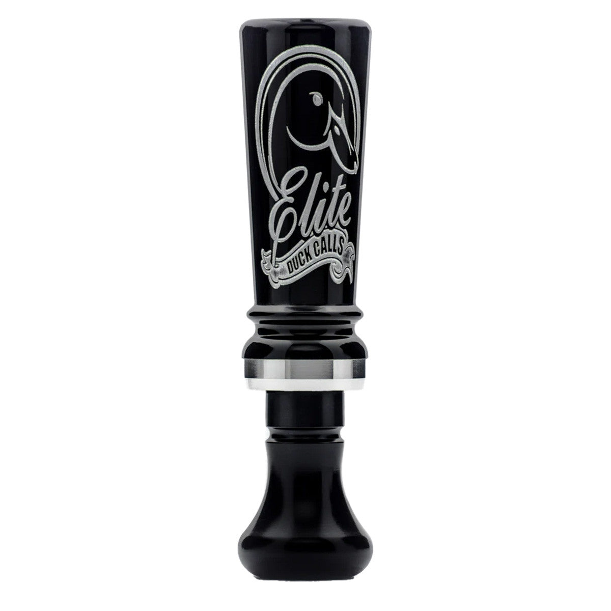 Butcher Single Reed Acrylic Duck Call Back Image in Black
