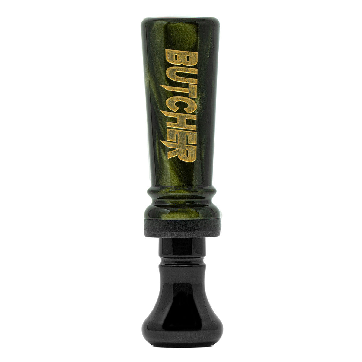 Butcher Single Reed Acrylic Duck Call Front Image in Venom-Black
