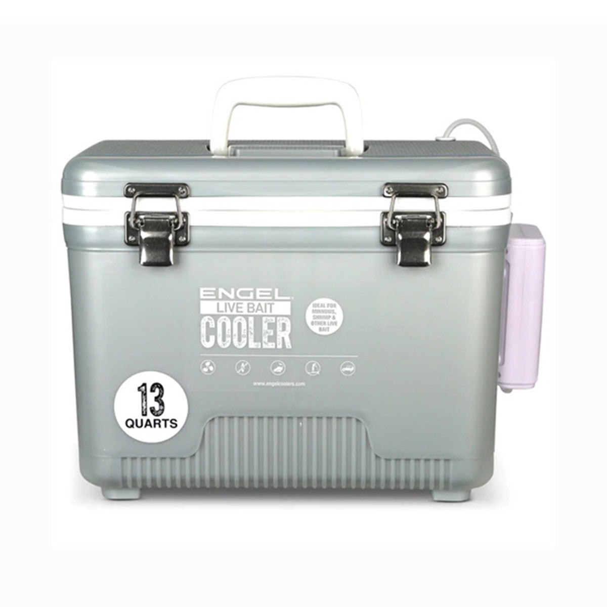Engel Live Bait Pro Cooler with Rechargeable Aerator Product Image Silver