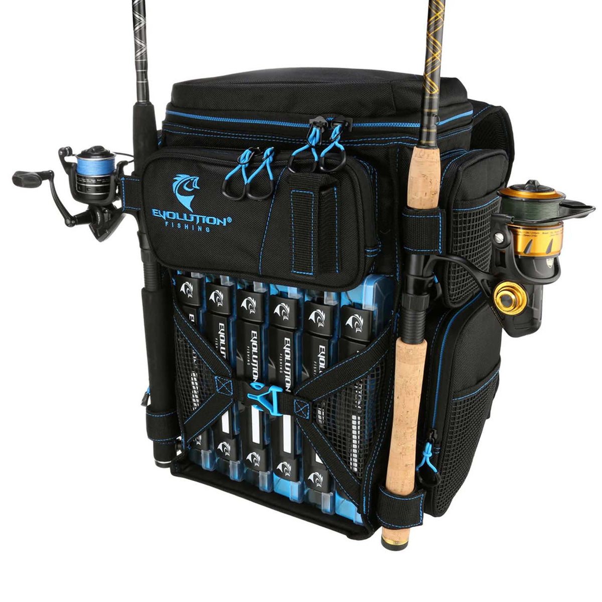 Evolution Outdoor Vertical 3600 Drift Series Tackle Backpack Image with Gear