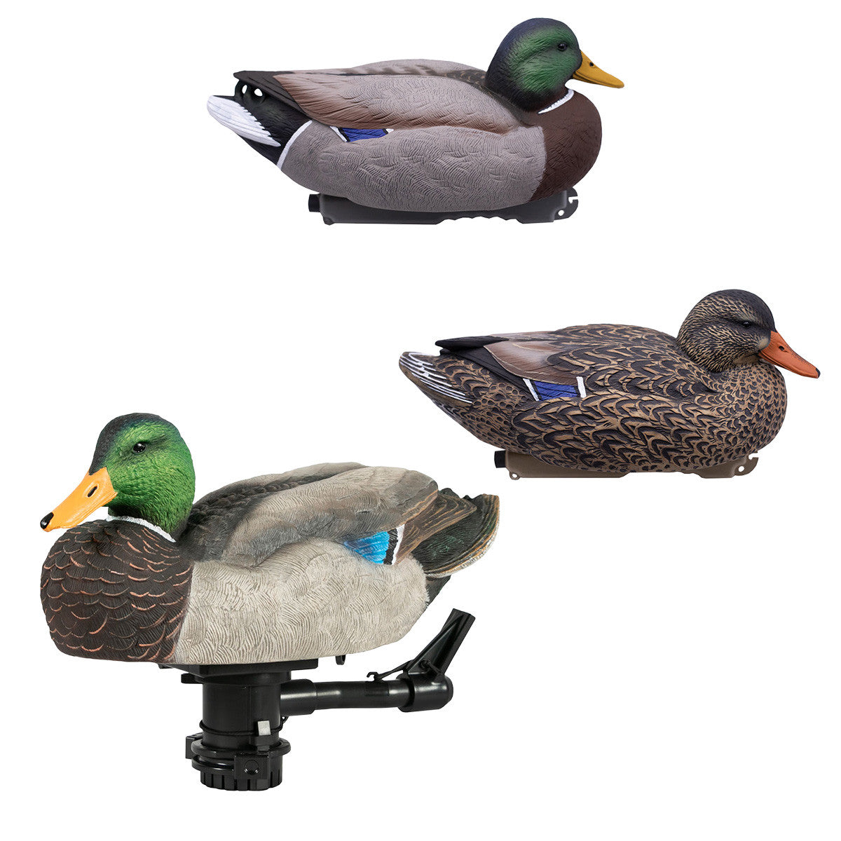 Lucky Duck Swimmer 2.0 Max Motion Decoy & FA Mallard Drake & Hen Rester Bundle