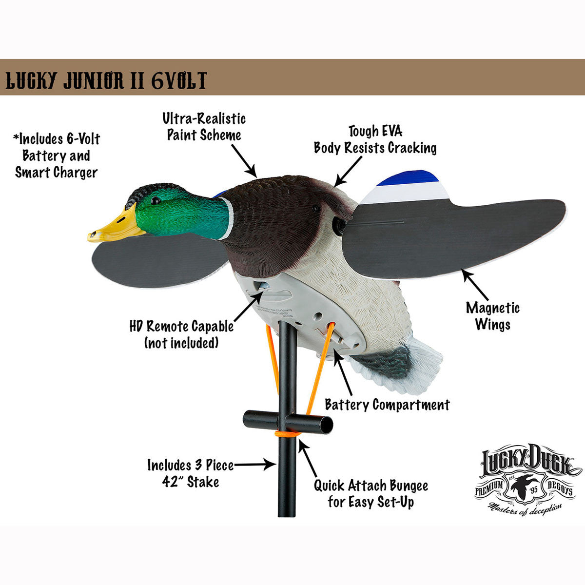 Lucky Duck Lucky Junior II 6V Spinning Wing Decoy Product Details Image