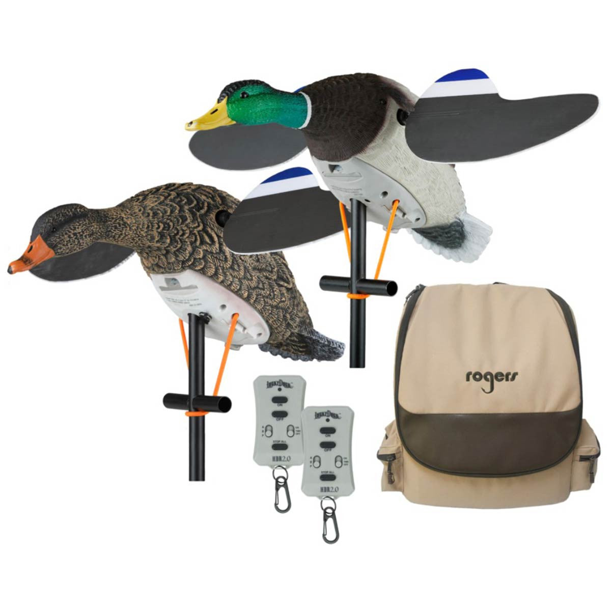 Lucky Duck Spinning Wing Mallards Twin Pack with Backpack Image