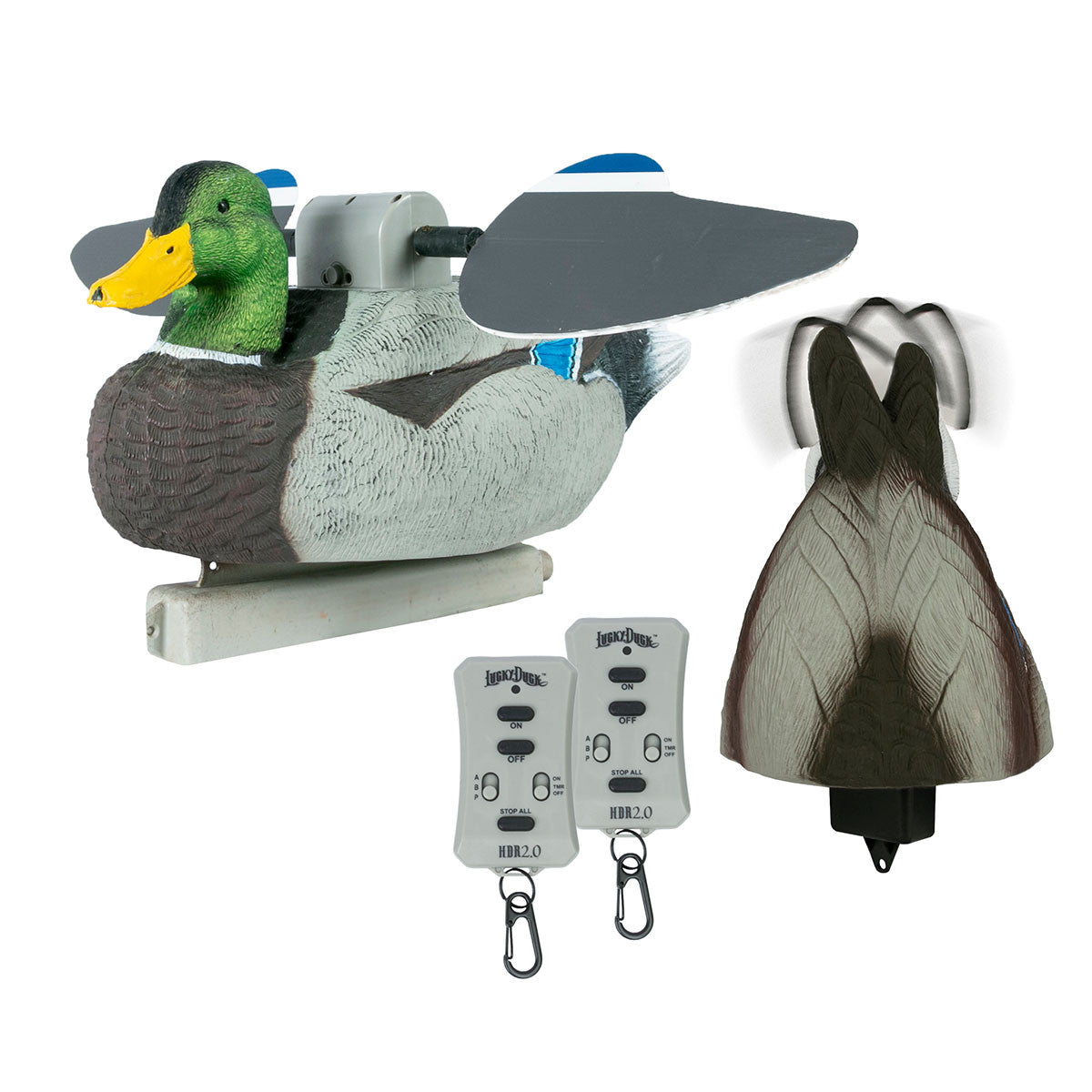 HD Floater and Flicker Tail Duck Decoy Combo Pack with 2 Remote Kits