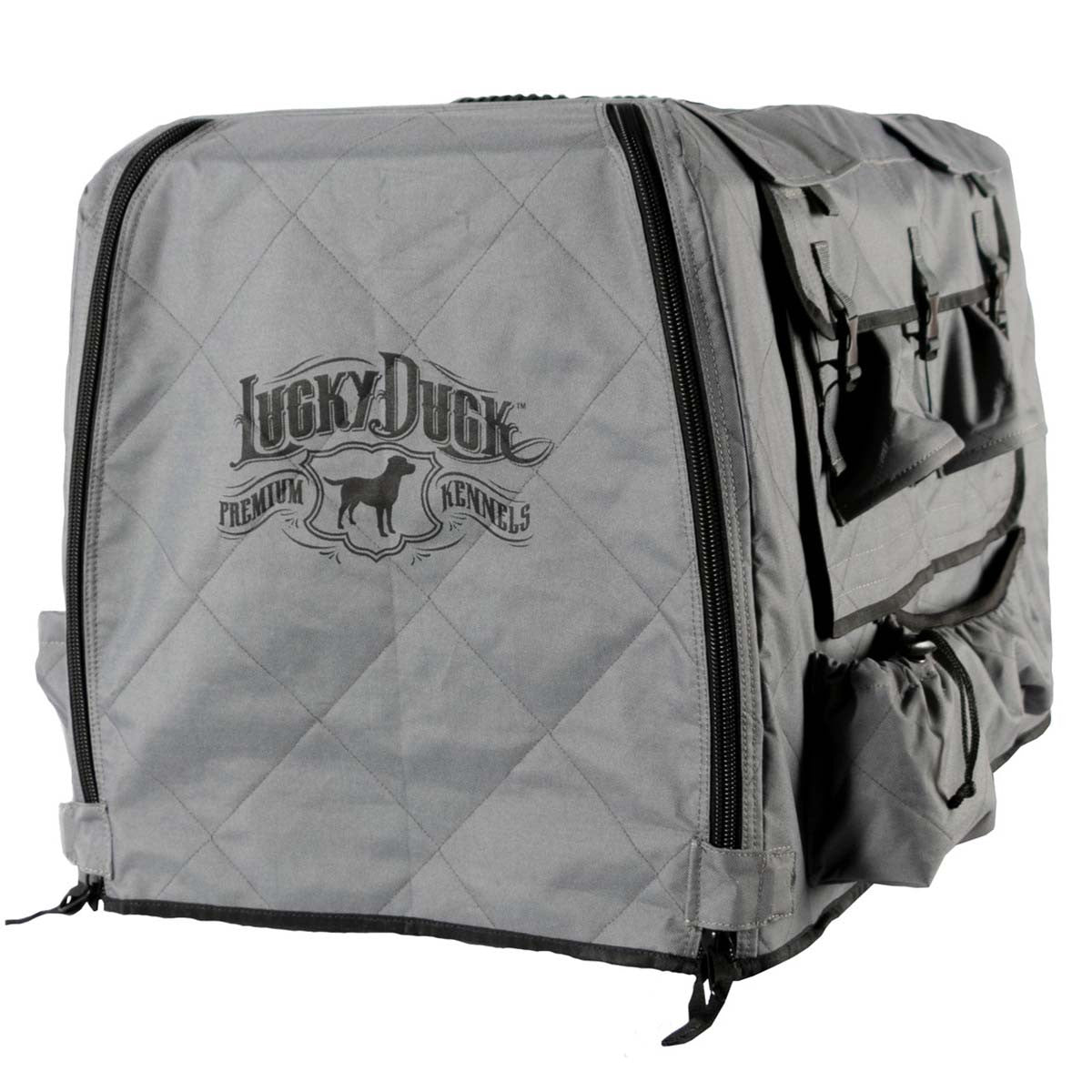 Lucky Duck Kennel Cover Medium - Storm Gray