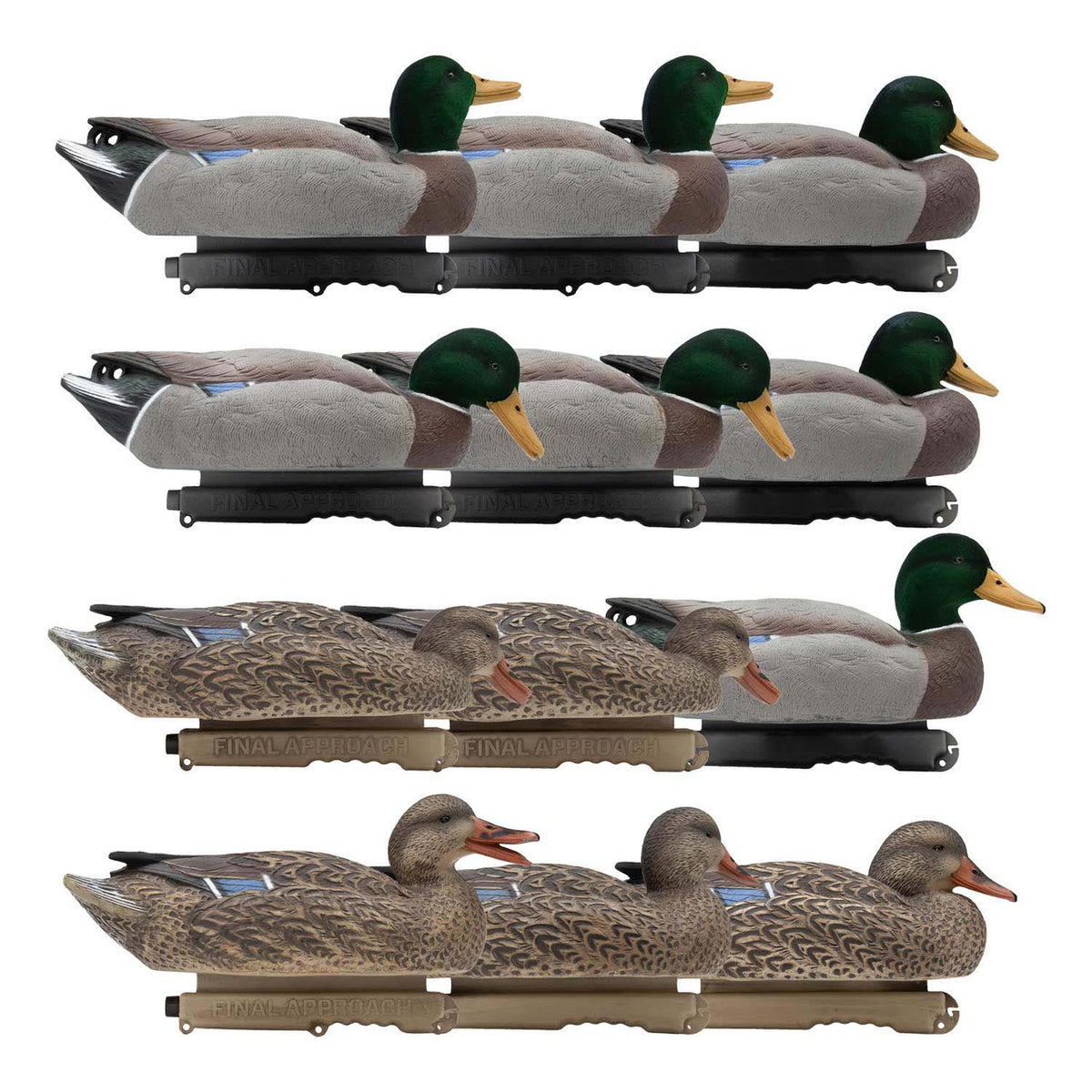 Live Mallard EVA Floaters with Flocked Drake Heads 12 Pack Image