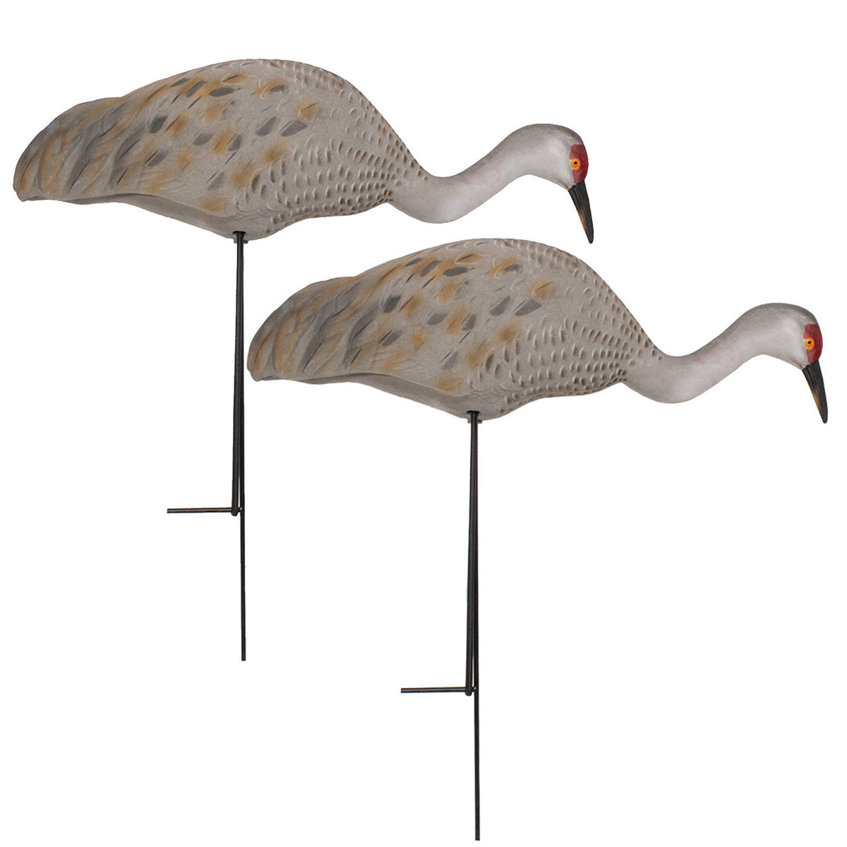 Final Approach LIVE Sandhill Crane Fully Flocked Feeder Decoys 2 Pack Image