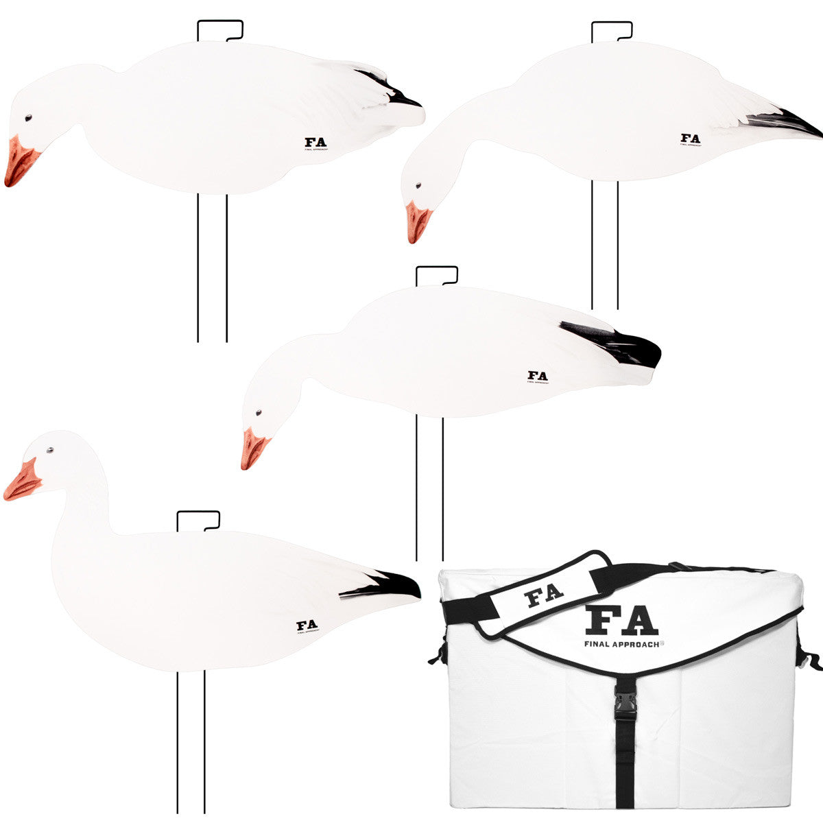 Last Pass Snow Goose Silhouette Decoys With Structured Silhouette Bag, 60 Pack