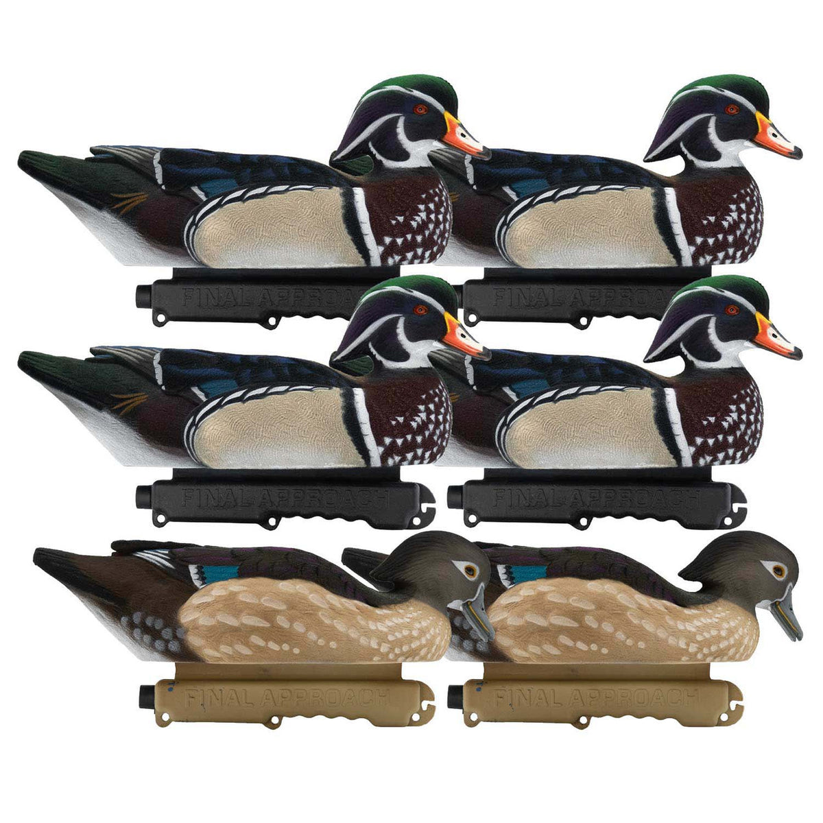 Image of the Final Approach Live Fully Flocked Wood Ducks, 6 Pack.