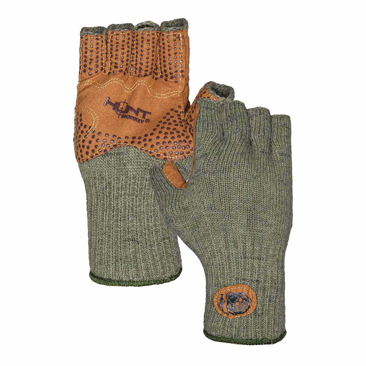 Hunt Monkey Wooly Hunt Half Finger Glove image in Green