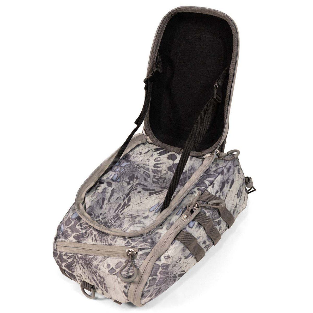 Opened front image of the Fishtacker Riverpath Chest Pack.