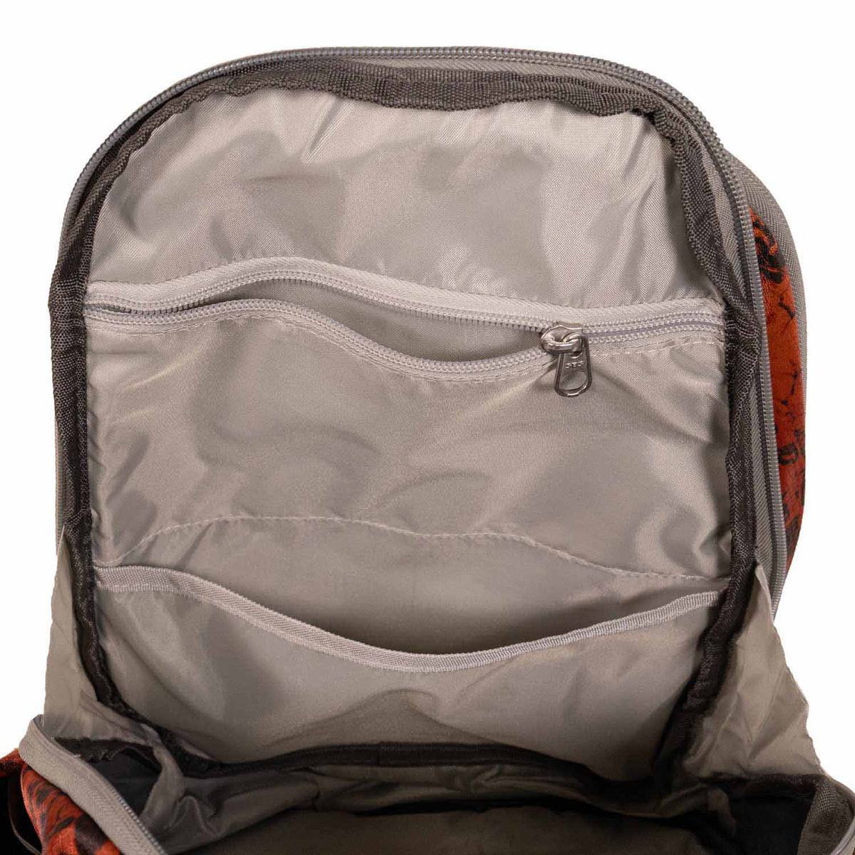 Inner pocket image of the Fishtacker Riverpath Sling Pack in Firestorm.